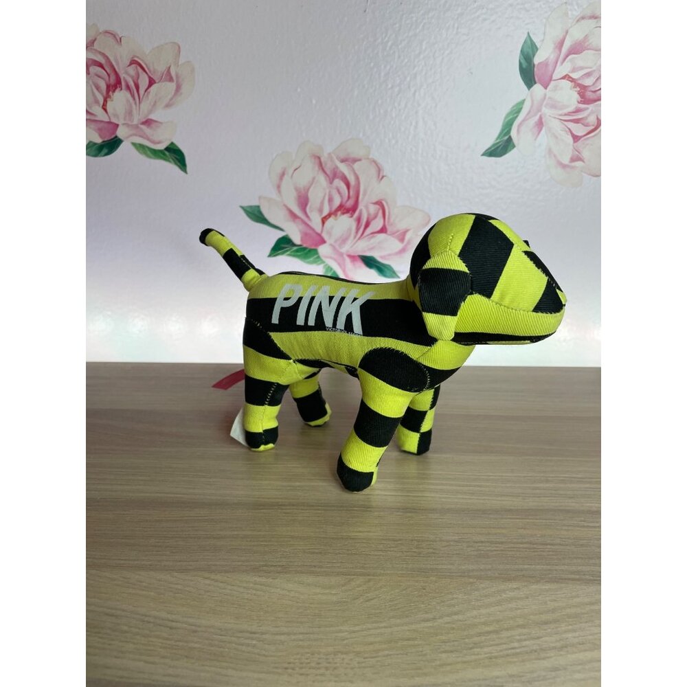 Victoria Secret Pink Plush Collectible Puppy Yellow & Black Stripes